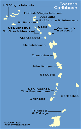 Map Of The Eastern Caribbean Islands - Vanna Arabele